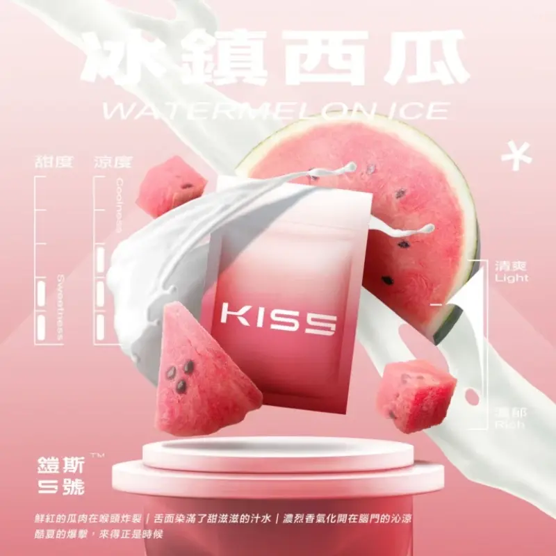 KISS-鎧斯5號一代煙彈-冰鎮西瓜.webp - BA Vape 台灣電子菸專賣|主機、煙彈、一次性電子煙